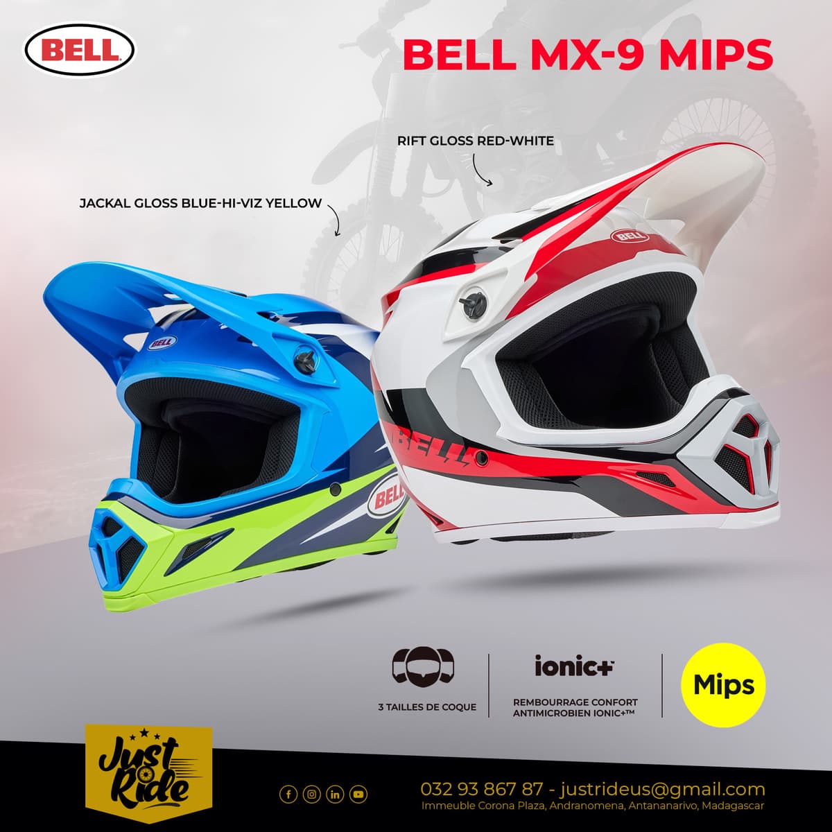 Arrivage FOCUS : Les casques Bell MX-9 Mips Jackal & Dart gloss charcoal orange