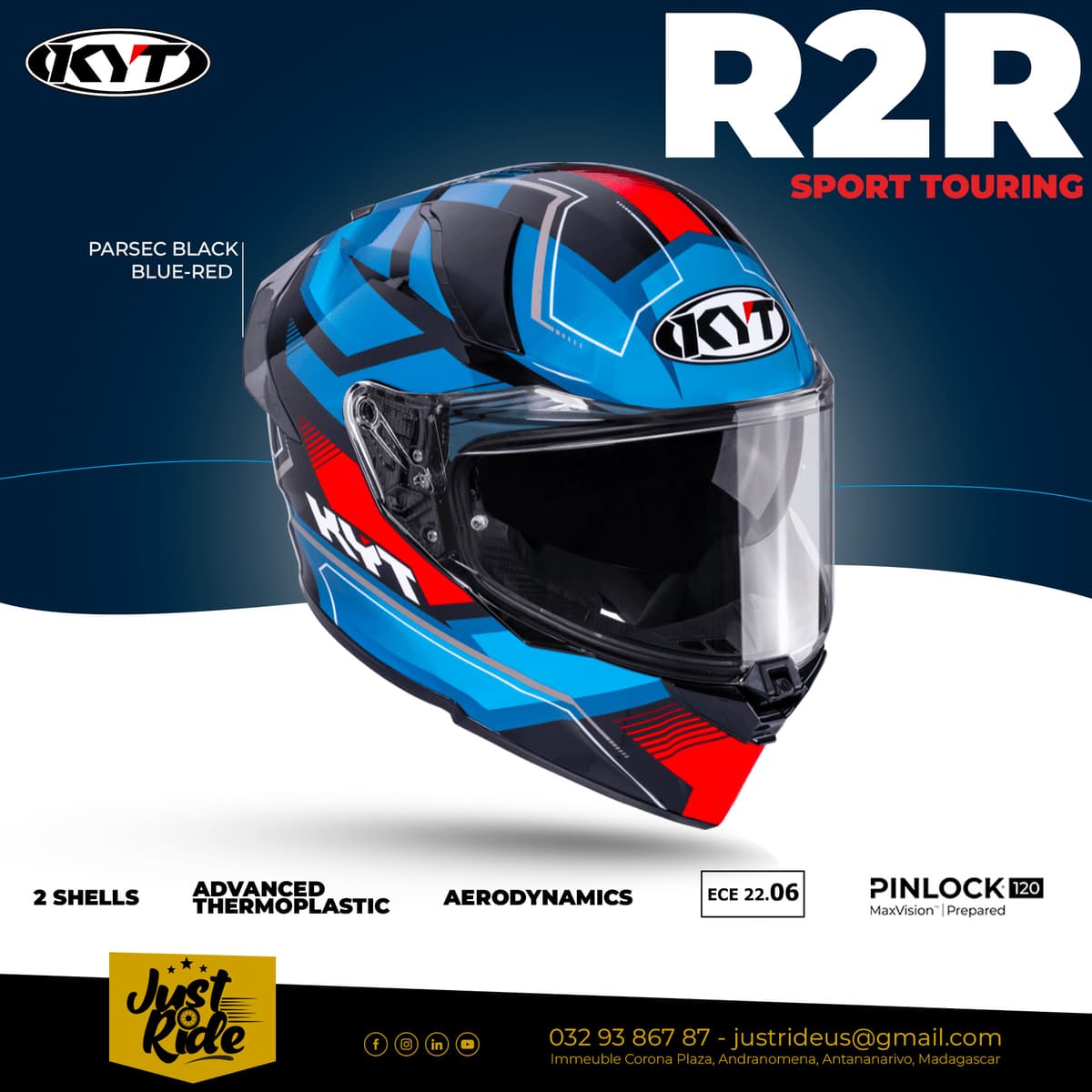 FOCUS ARRIVAGE : KYT R2R PARSEC BLK/BLUE/RED